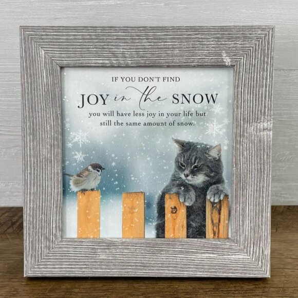 Kitten Framed Print - Joy in The Snow - Picture 1 of 3
